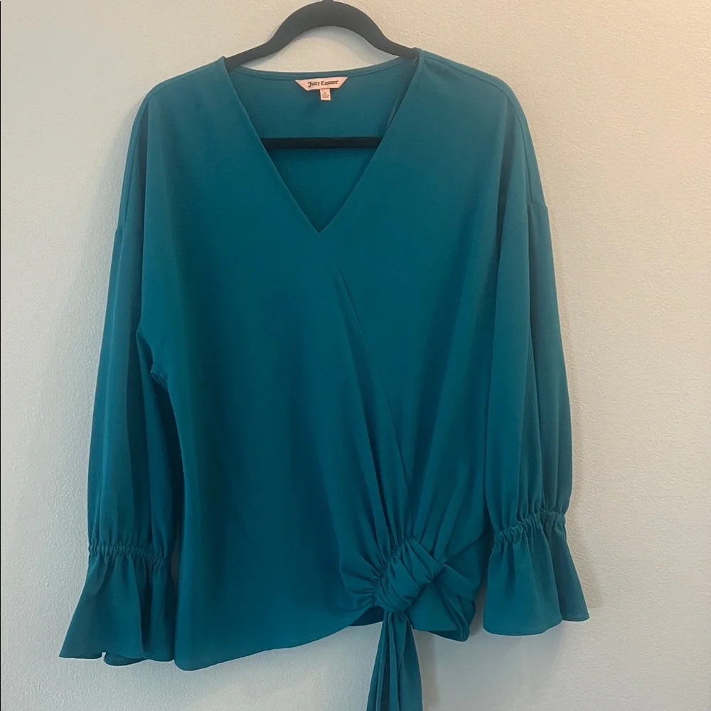 Juicy Teal V-Neck Women's Top